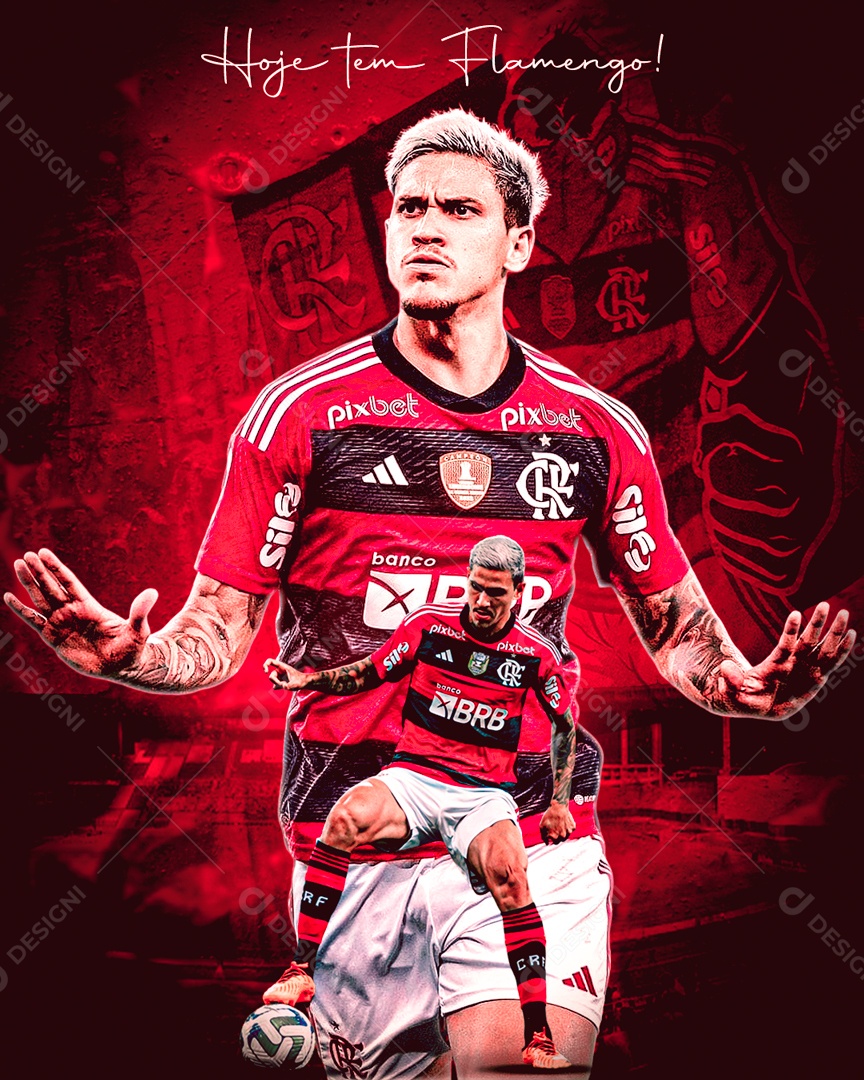 Flyer Time de Futebol Flamengo Jogadores Social Media PSD Editável  [download] - Designi