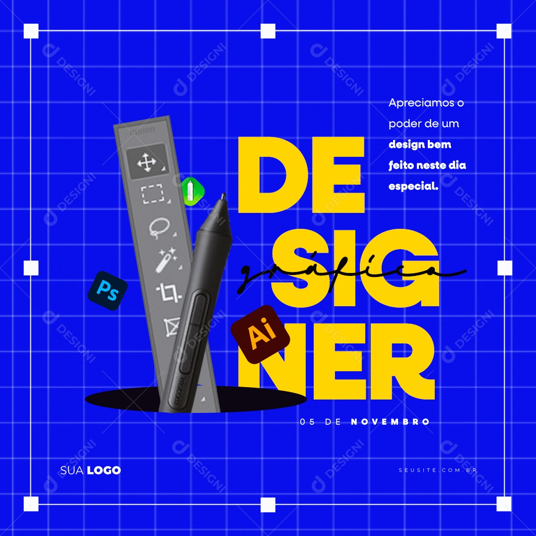 Dia Do Designer Gráfico Apreciamos o Poder de um Design Bem Feito Social Media PSD Editável