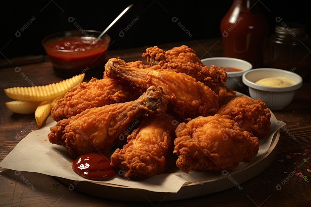 Delicioso frango frito crocante