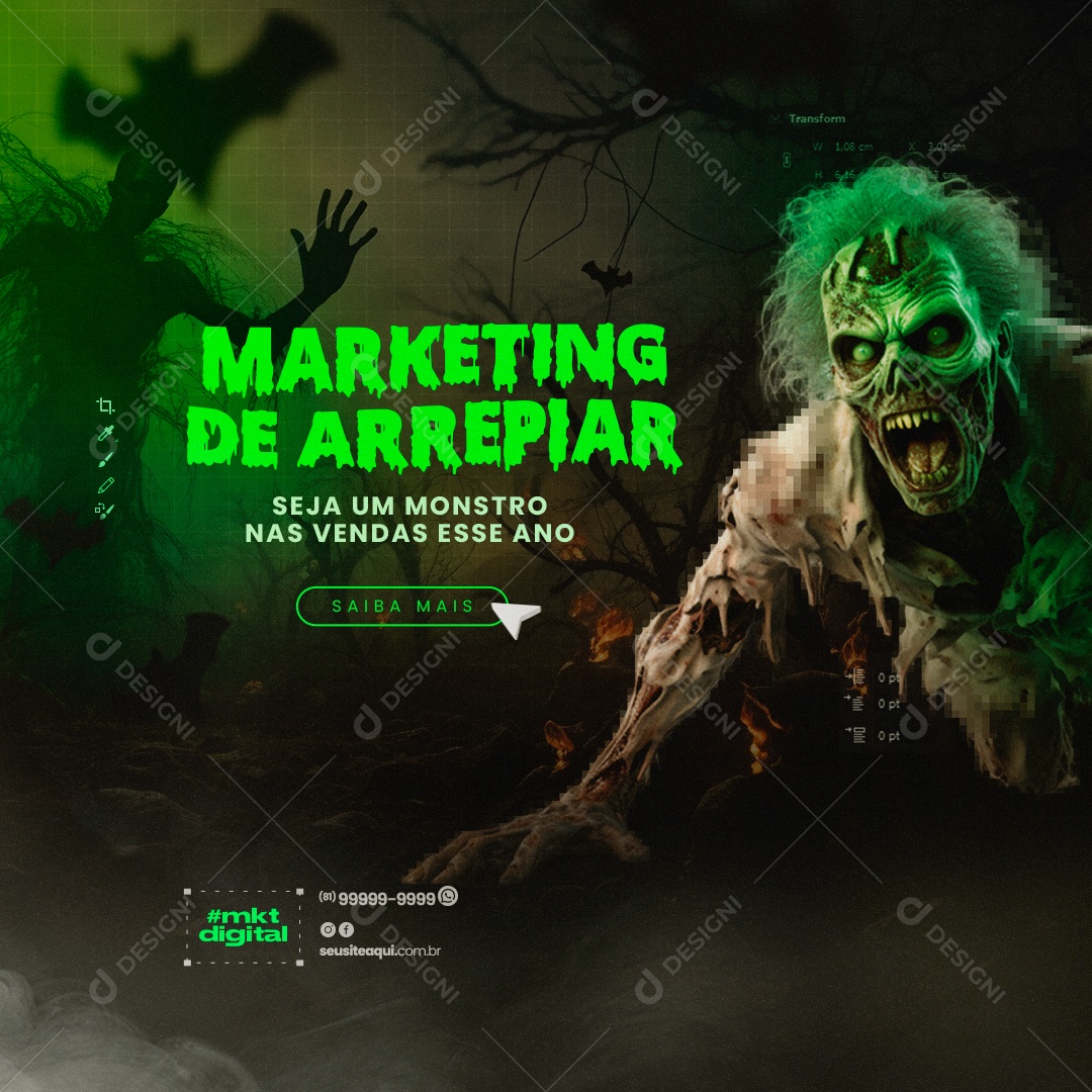 Marketing Digital Halloween Marketing de Arrepiar Seja um Monstro nas Vendas esse Ano Social Media PSD Editáve