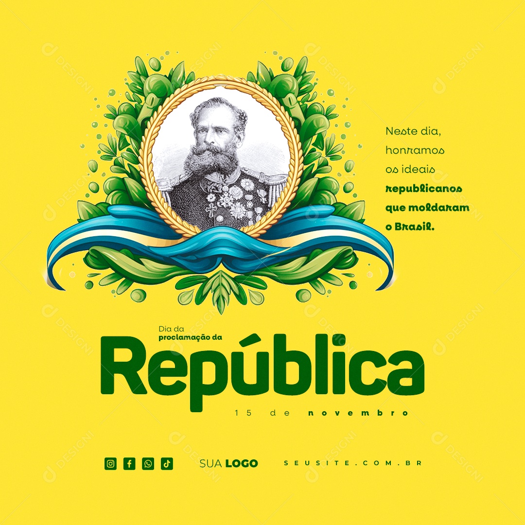 Republic Proclamation Day: We Honor the Republican Ideas that Shaped Brazil Editable Social Media PSD