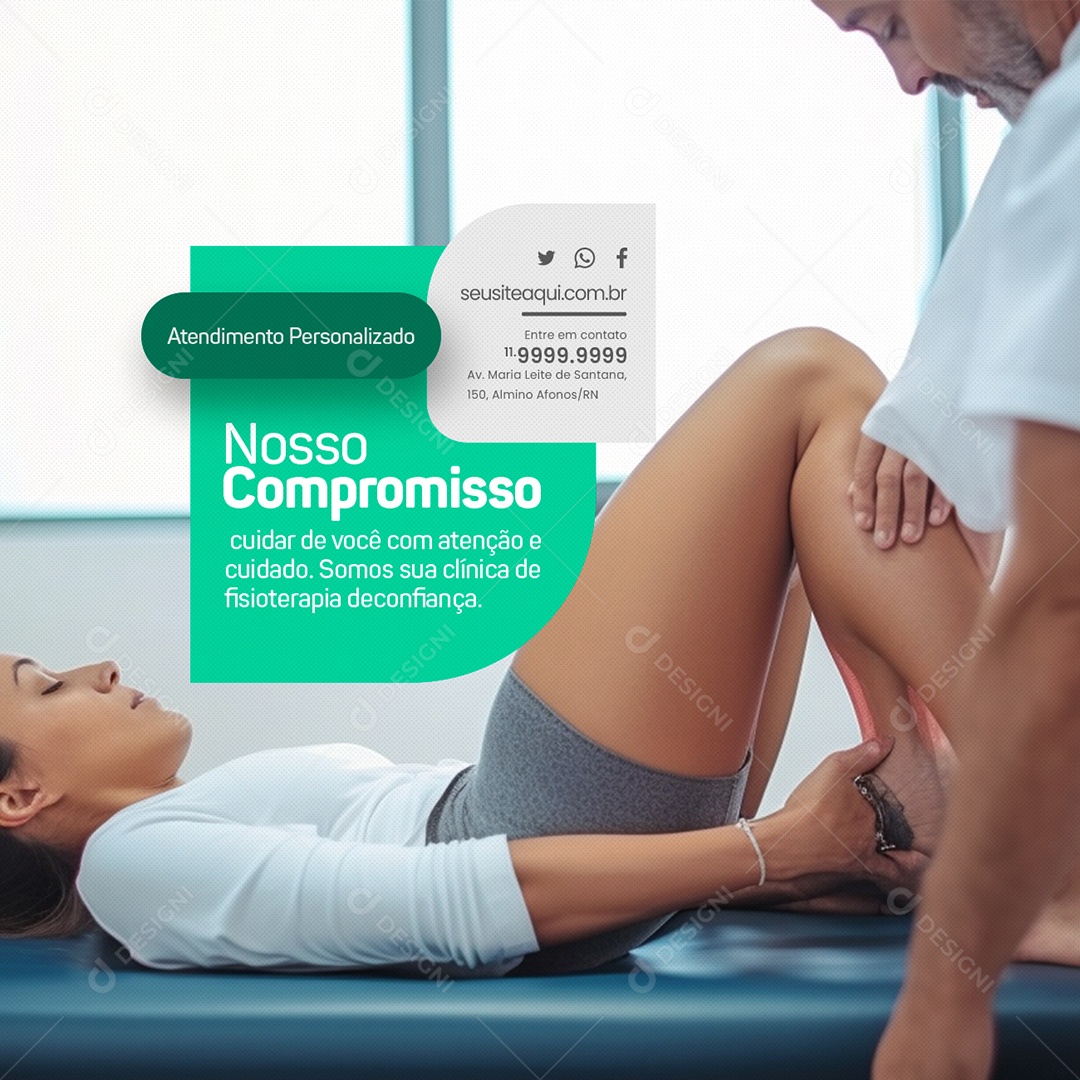 Fisioterapia Nosso Compromisso Atendimento Personalizado Social Media PSD Editável