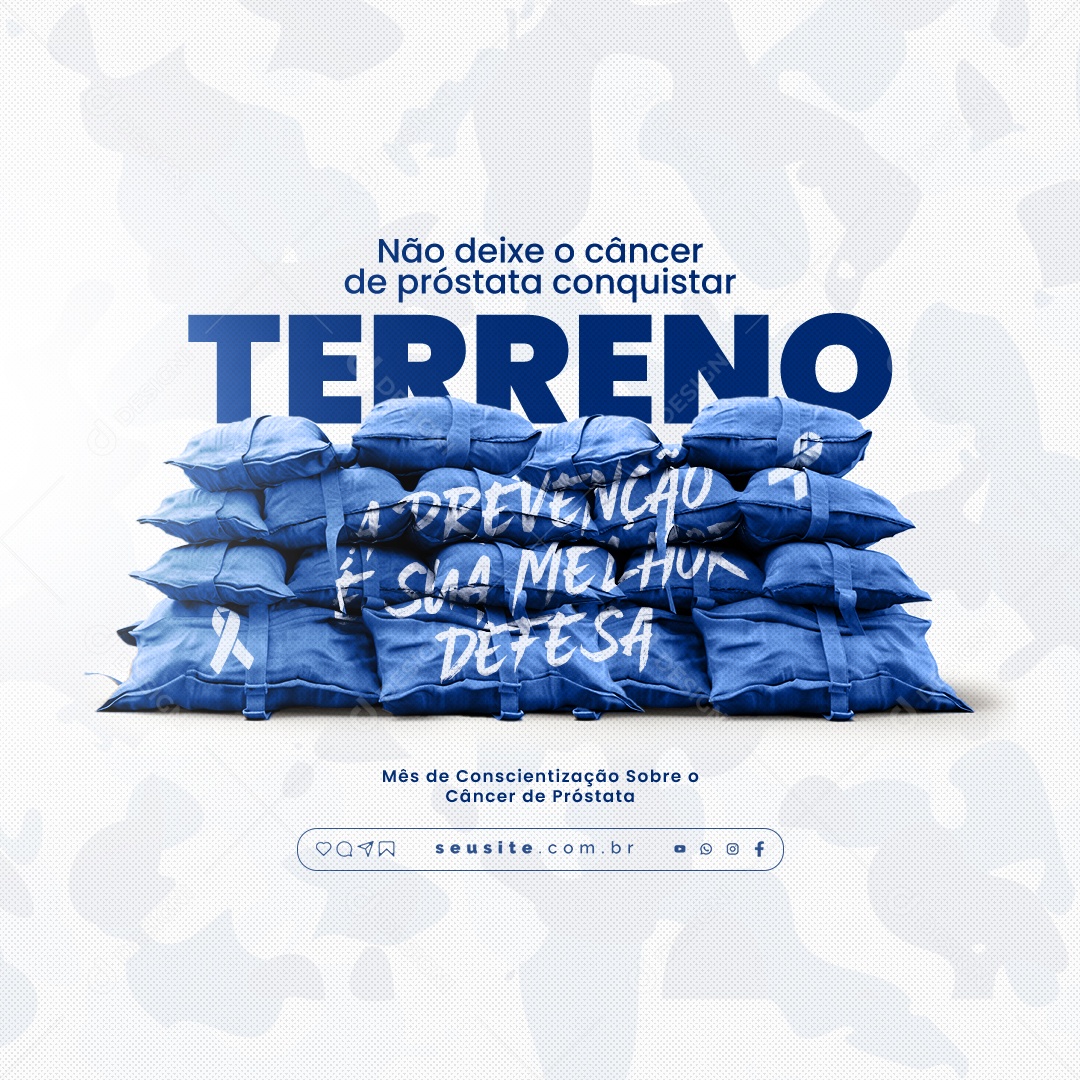 Campanha Publicitária Soldados da Saúde Masculina A Prevenção é sua Melhor Defesa Social Media PSD Editável