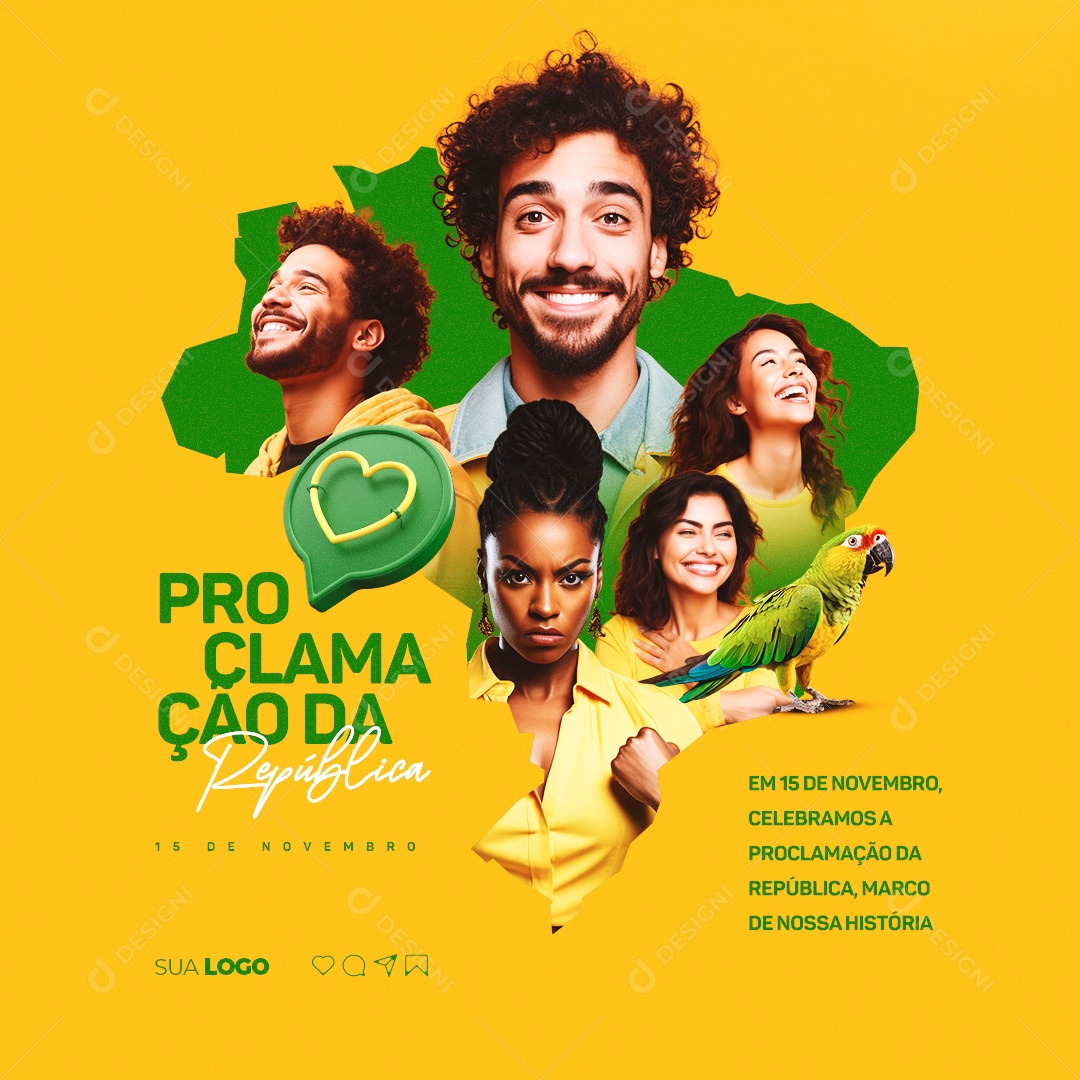 Dia da Proclamação da República 15 de Novembro Social Media PSD Editável