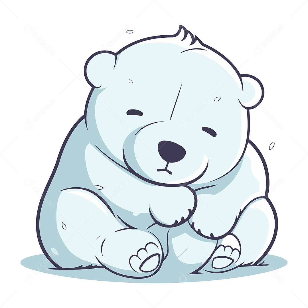 Urso Polar Desenho Animado Ilustra O Vetor Eps Download Designi