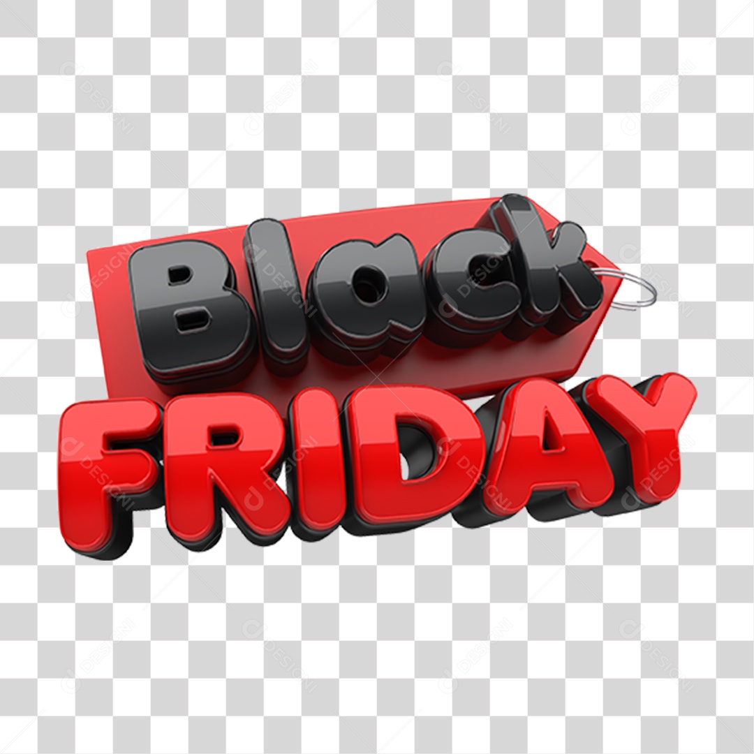 Black Friday Selo 3D para Composição PNG Transparente