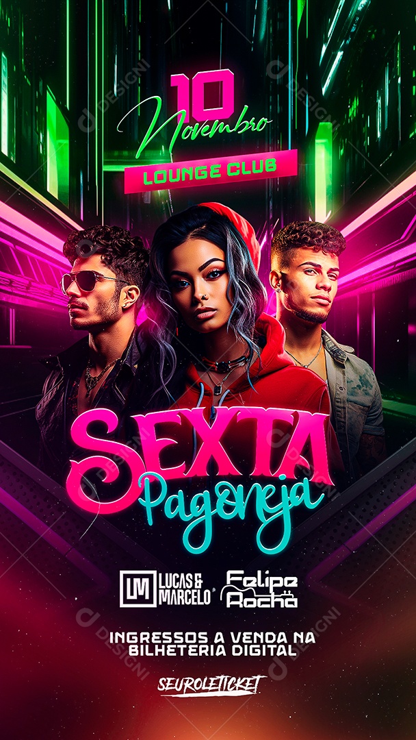 Story Flyer Novembro Lounge Club Sexta Pagoneja Social Media PSD Editável