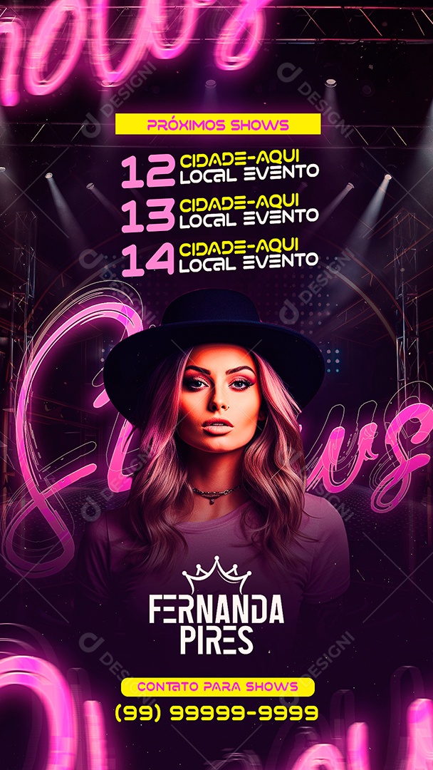 Story Flyer Próximos Shows Fernanda Pires Social Media Psd Editável Download Designi 6768