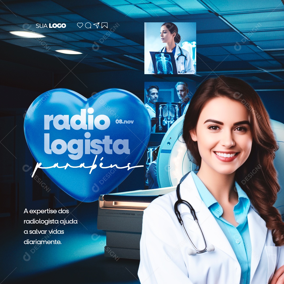 Dia do Radiologista A Expertise dos Radiologista Ajuda as Salvar Vidas Diariamente Social Media PSD Editável