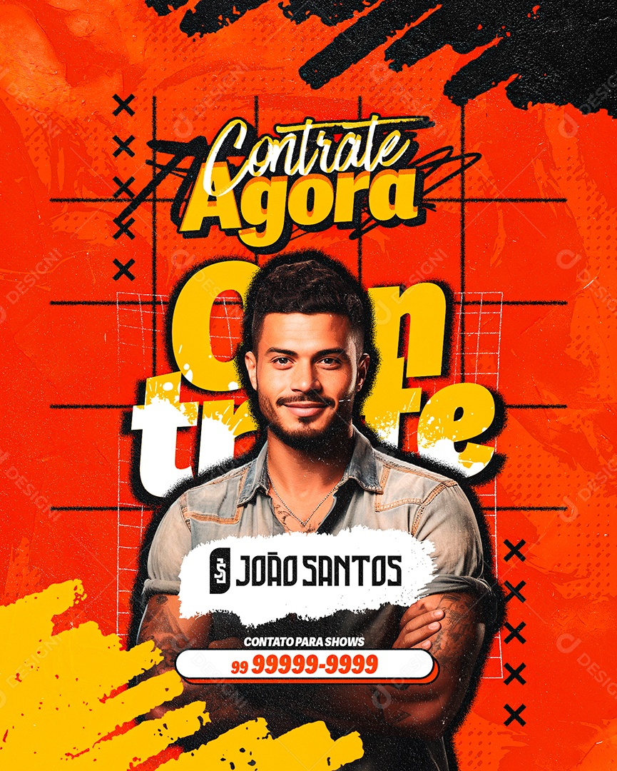 Flyer Contrate Agora João Santos Social Media PSD Editável