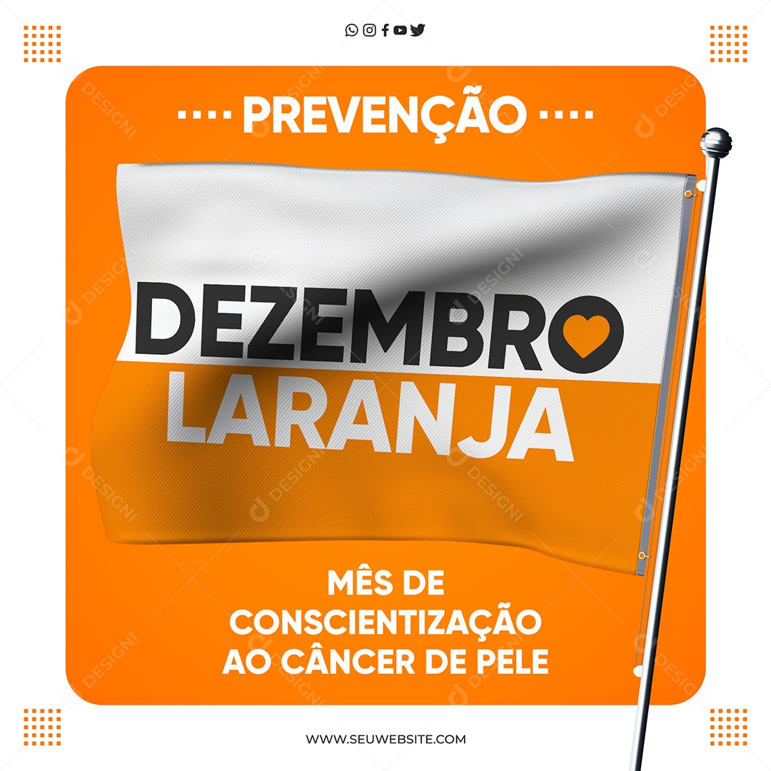 Dezembro Laranja Mês De Conscientização Ao Câncer De Pele Social Media ...