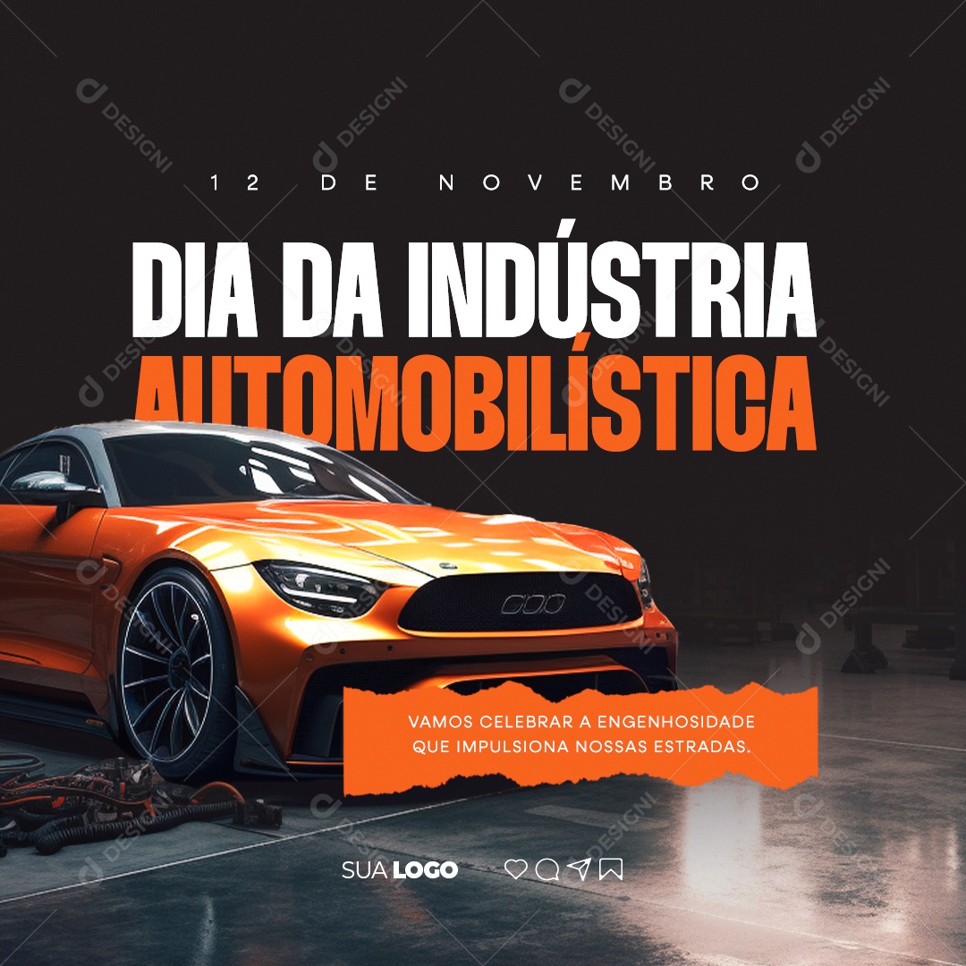 Social Media Dia Da Indústria Automobilística Vamos Celebrar a Engenhosidade Social Media PSD Editável