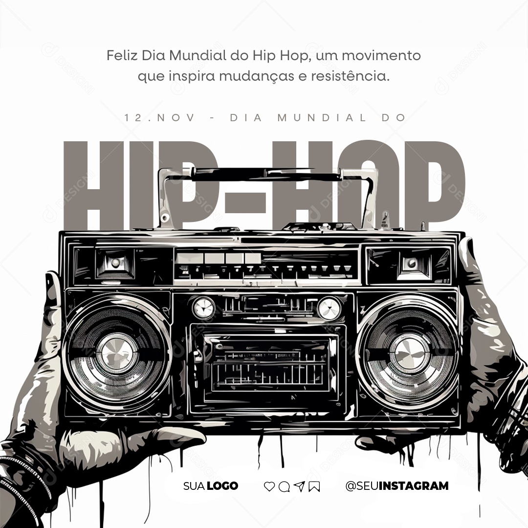 Social Media Dia Mundial do Hip Hop 12 de Novembro PSD Editável