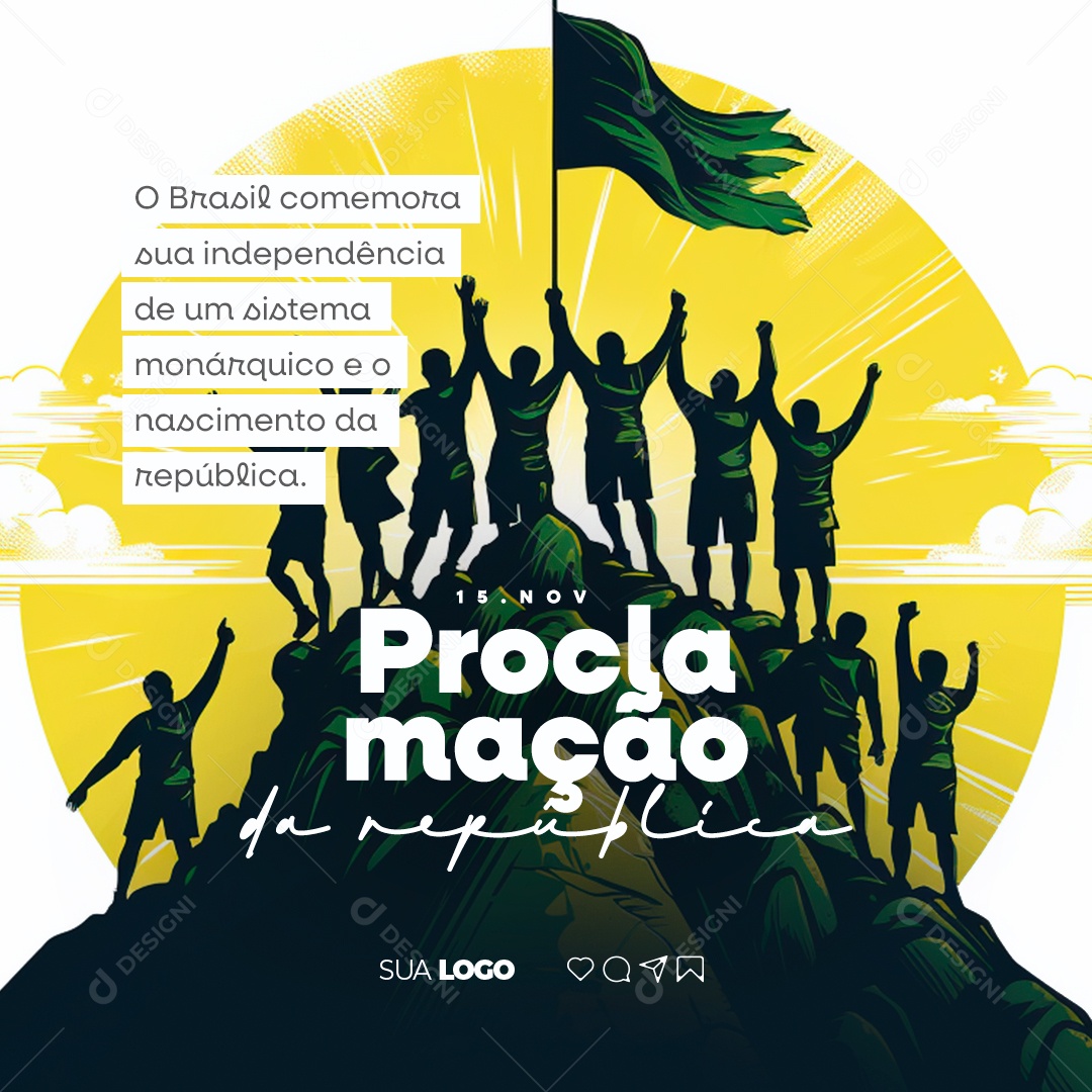 Social Media Dia da Proclamação Da República 15 de Novembro PSD Editável