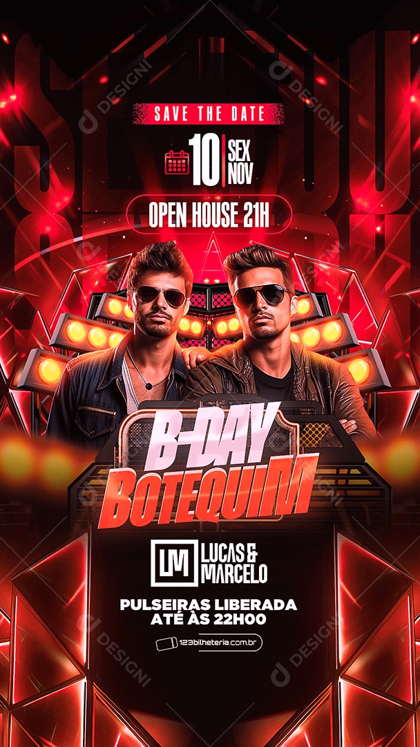 Story Flyer Open House B Day Botequim Lucas & Marcelo Social Media PSD Editável