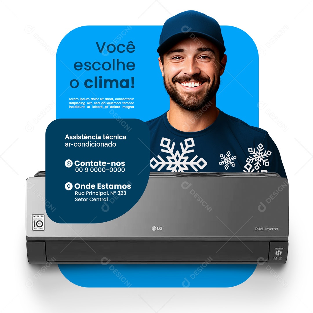 Ar Condicionado Você Escolhe o Clima Social Media PSD Editável