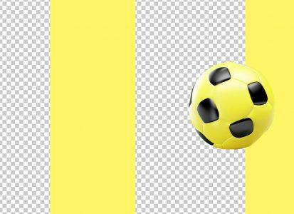 Bola de Futebol Verde e Amarela Elemento 3D para Composição PSD [download]  - Designi