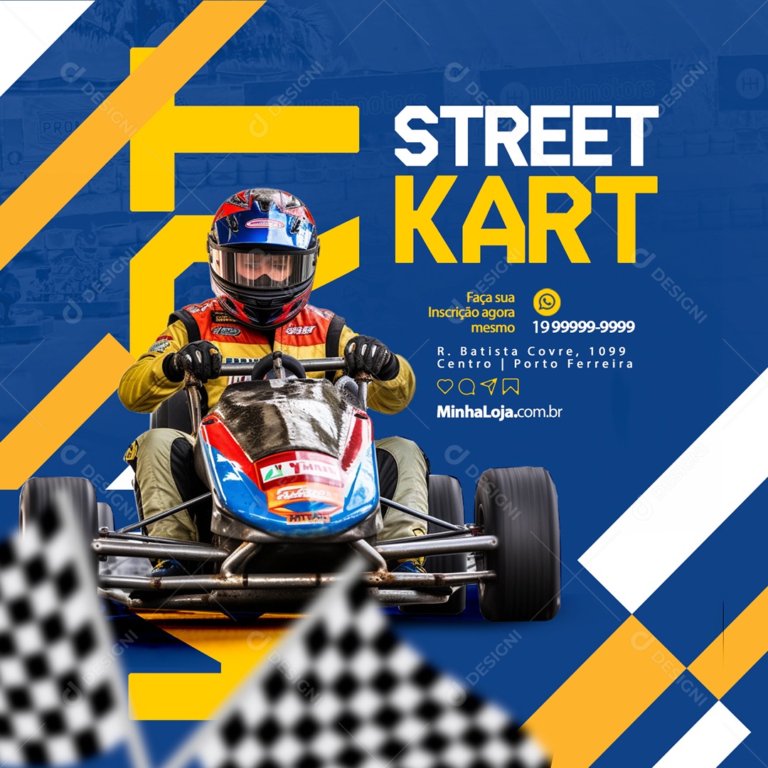 Street Kart Faça sua Inscrição Agora Mesmo Social Media PSD Editável