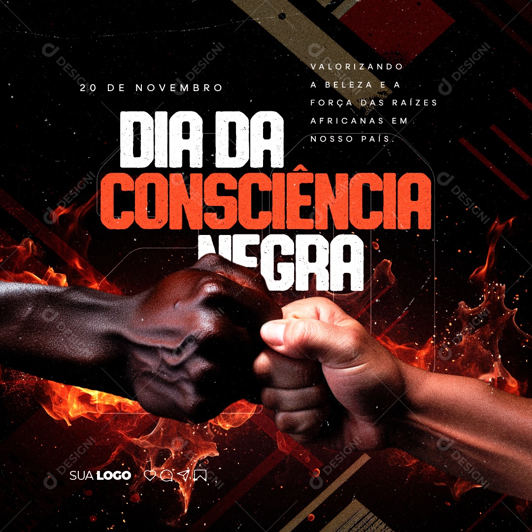 Social Media Dia da Consciência Negra 20 de Novembro PSD Editável