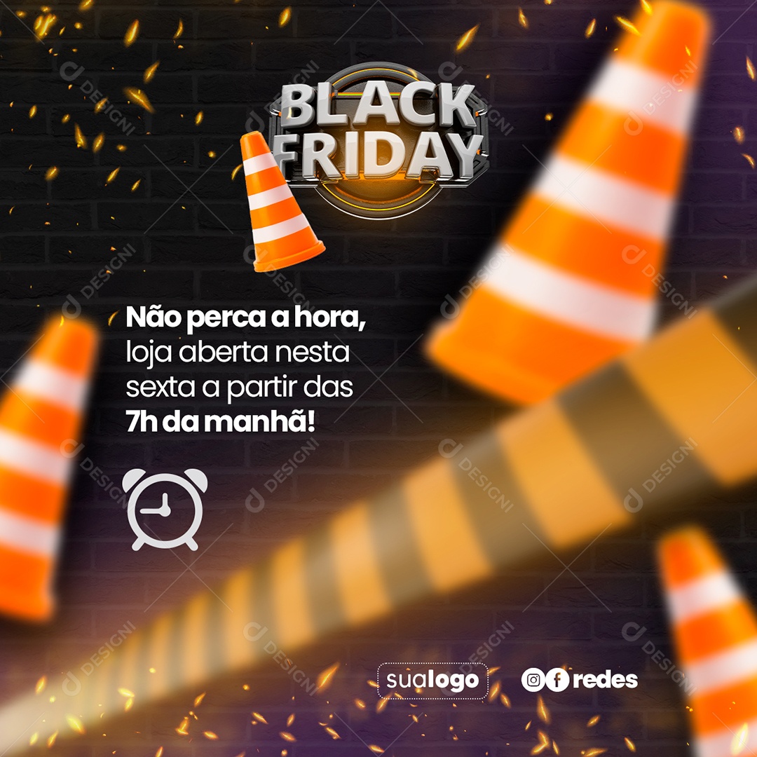 Social Media Black Friday Não Perca a Hora PSD Editável