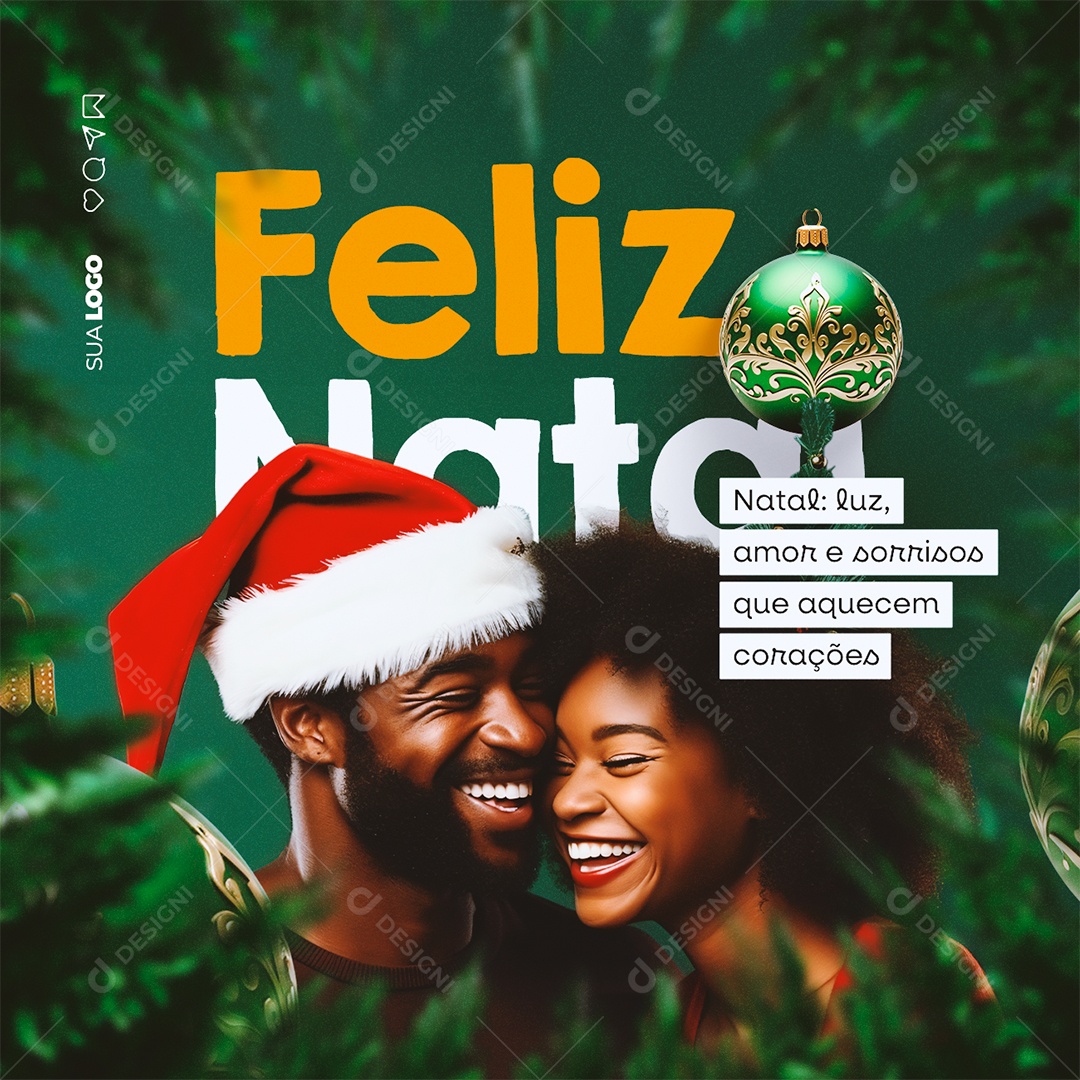 Social Media Merry Christmas Light Love and Heart-Warming Smiles Editable PSD