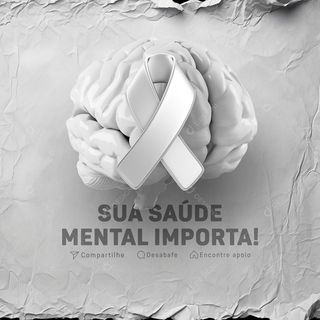 Janeiro Branco Sua Saúde Mental Importa Social Media PSD Editável