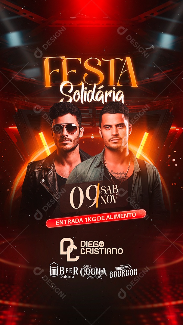 Story Flyer Festa Solidária Diego & Cristiano Social Media PSD Editável