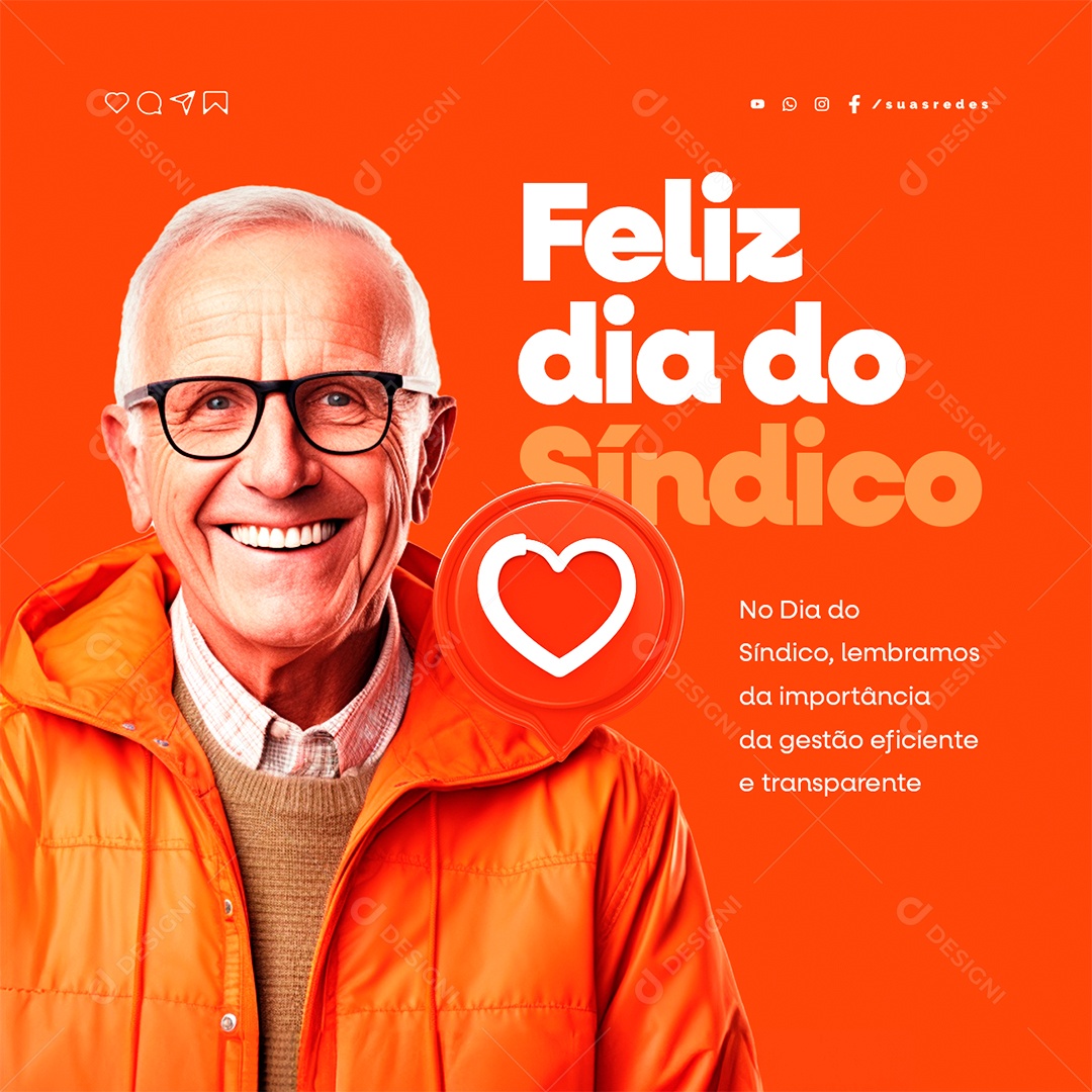 Feliz Dia do Síndico 30 de Novembro Social Media PSD Editável