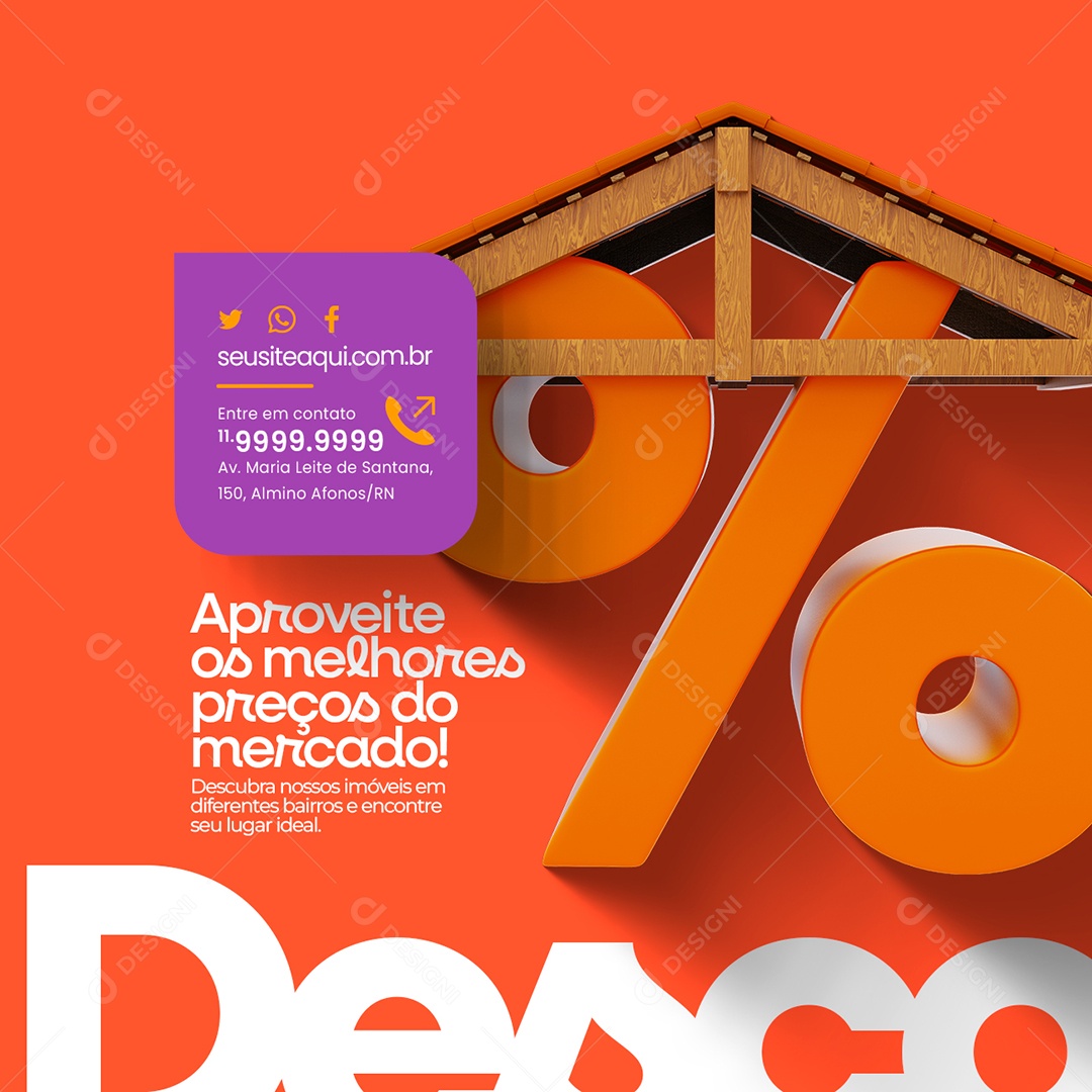 Imobiliária Aproveite os Melhores Preços do Mercado Social Media PSD Editável