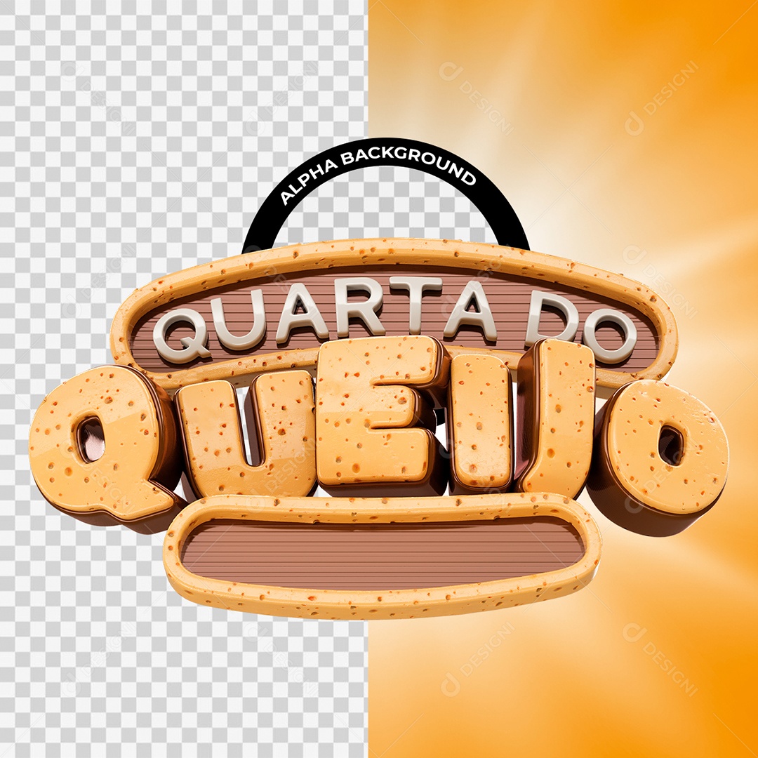 Selo 3D  Quarta Do Queijo para Composição PSD