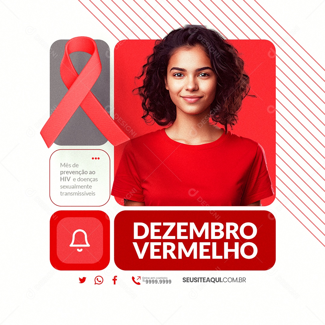 Advertising Campaign: Red December | HIV Prevention Month | Editable Social Media PSD