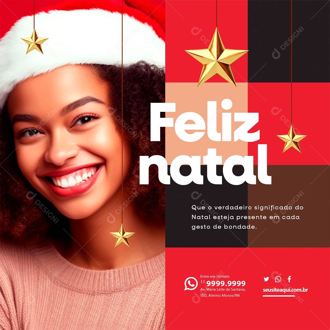 Feliz Natal Que a Verdadeiro Significado do Natal Esteja Presente em Cada Gesto Social Media PSD Editável