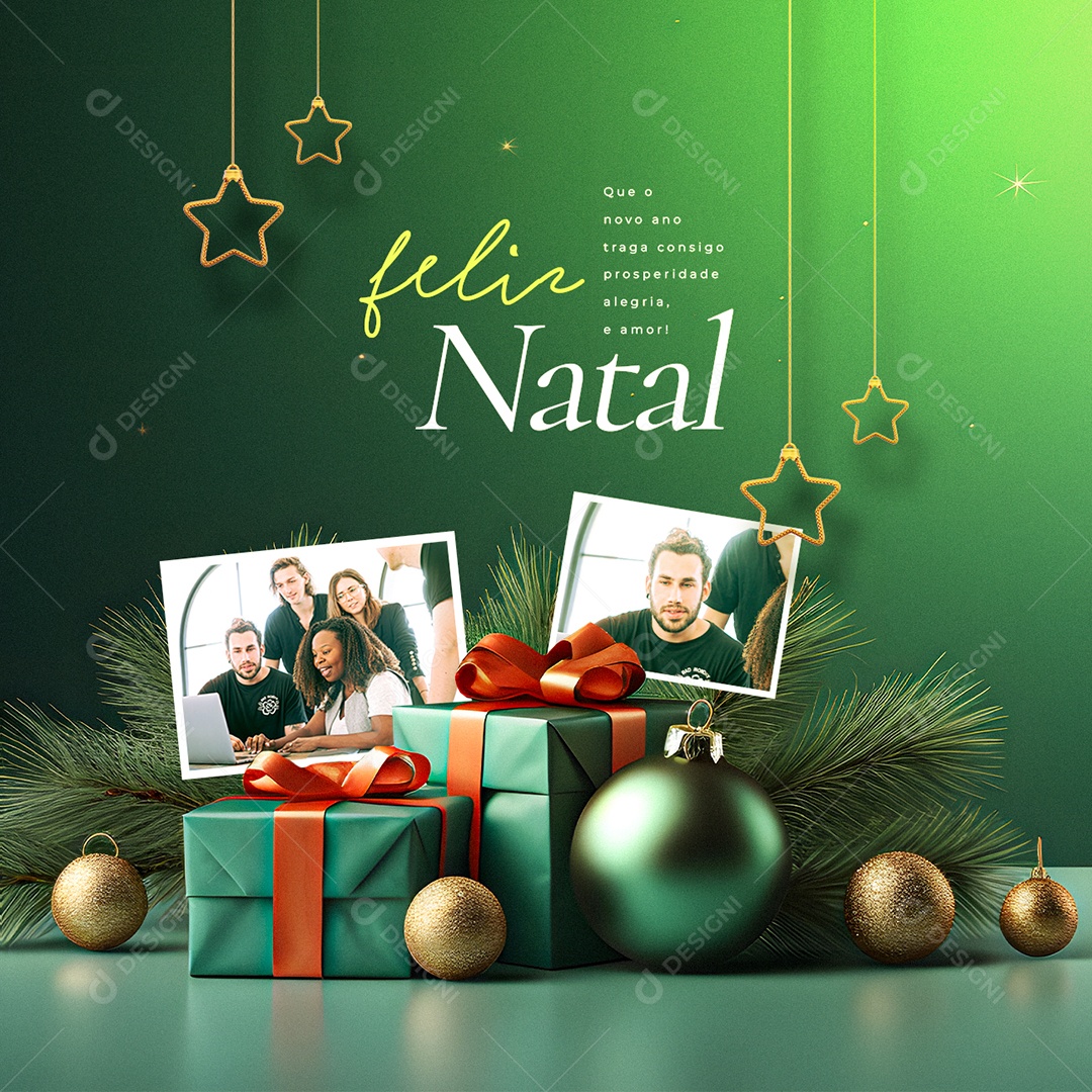 Feliz Natal Que o Novo Ano Traga Consigo Prosperidade Alegria e Amor Social Media PSD Editável