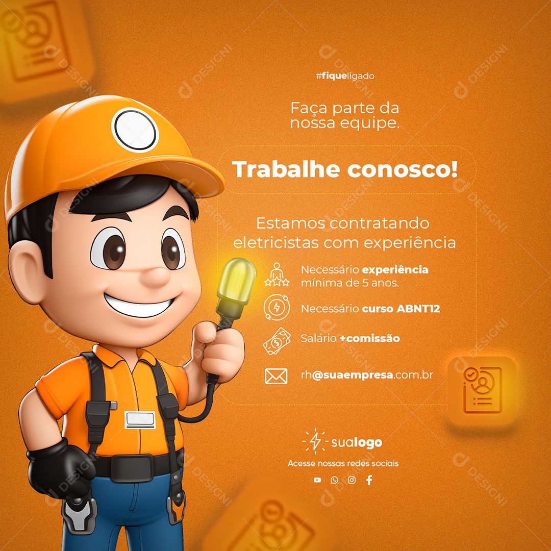 Energia Solar Trabalhe Conosco Social Media PSD Editável