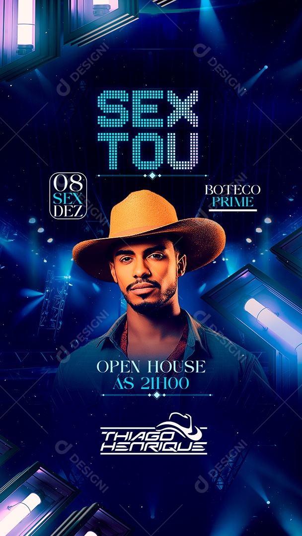 Story Flyer Sextou Open House Thiago Henrique Social Media PSD Editável