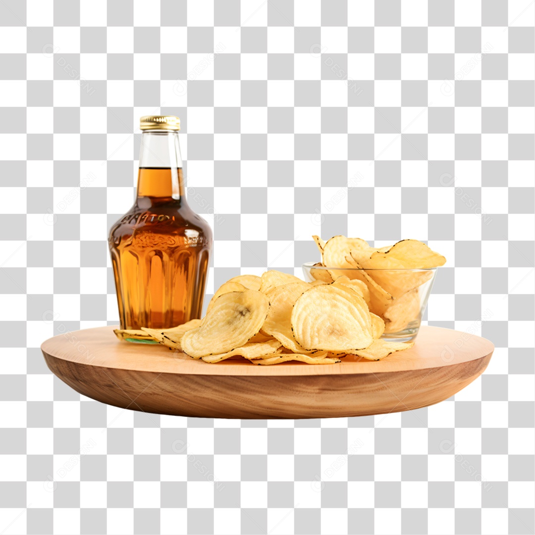 Porção de Batata Frita com Bebida PNG Transparente