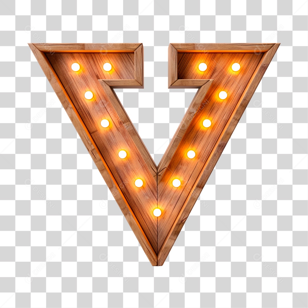 3D Illuminated Arrow Element with Transparent PNG Led Bulbs Without Background