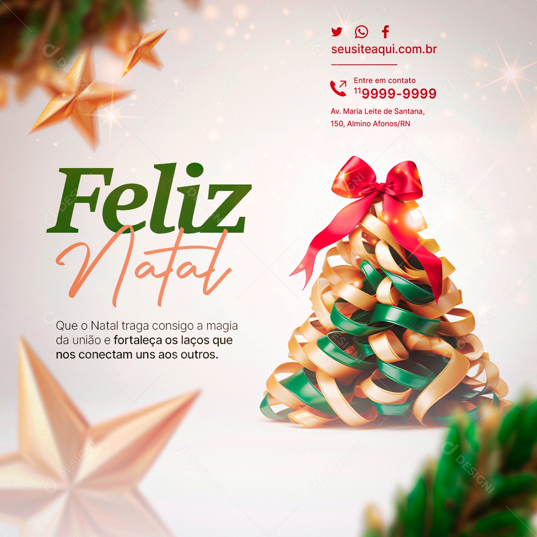 Social Media Feliz Natal Que o Natal Traga Consigo a Magia da União e Fortaleça os Laços PSD Editável