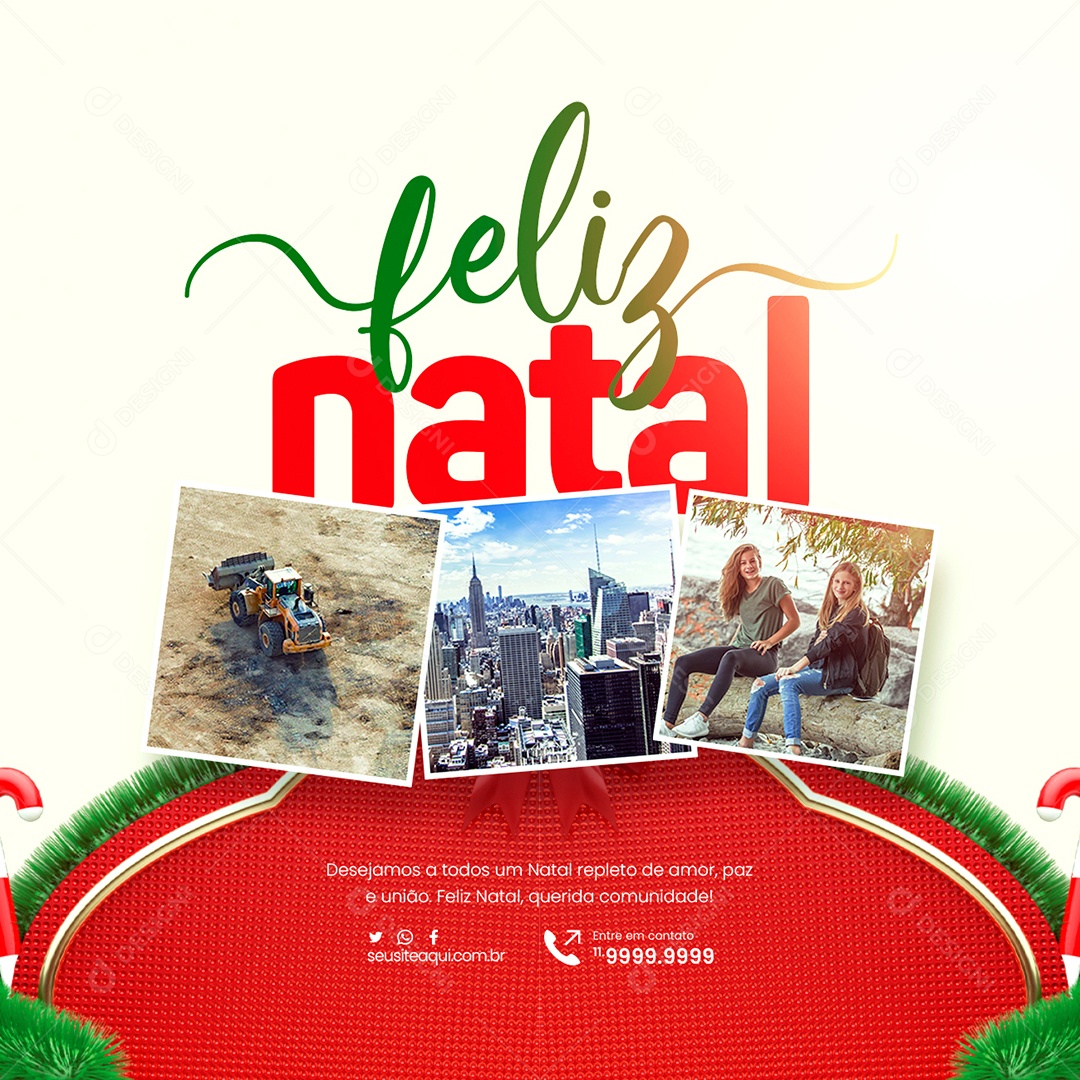 Feliz Natal Prefeitura Desejamos a Todos um Natal Repleto de Amor Paz e União Social Media PSD Editável