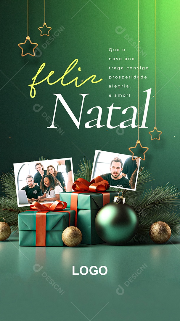 Story Feliz Natal Que o Novo Ano Traga Consigo Prosperidade Alegria e Amor Social Media PSD Editável