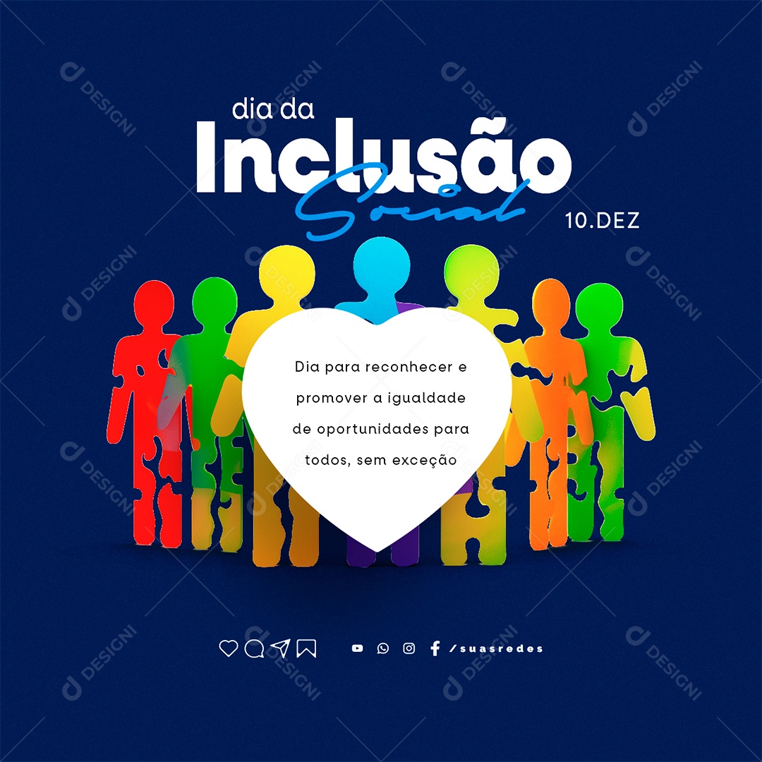 Dia da Inclusão Social 10 de Dezembro Social Media PSD Editável