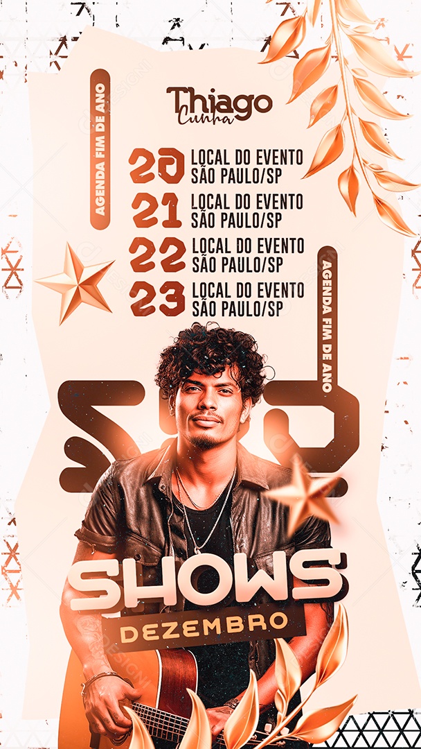 Story Flyer Ano Novo Thiago Cunha Shows Dezembro Social Media PSD Editável