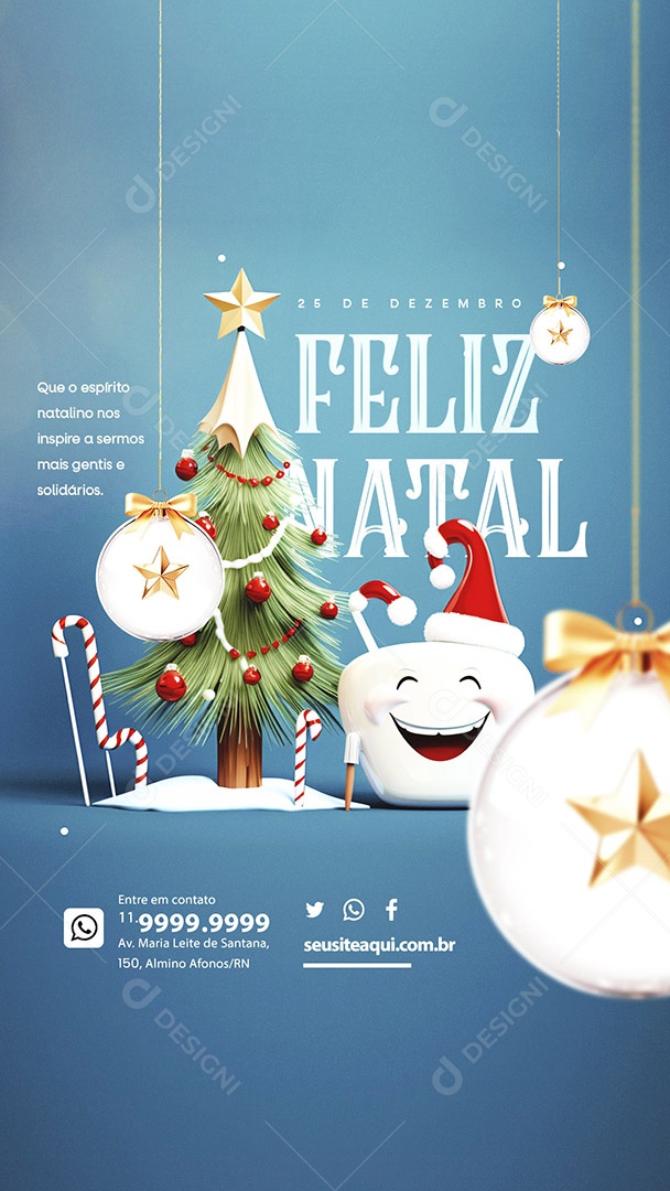 Story Feliz Natal Que o Espírito Natalino Invada a sua Casa e o Seu Coração Social Media PSD Editável