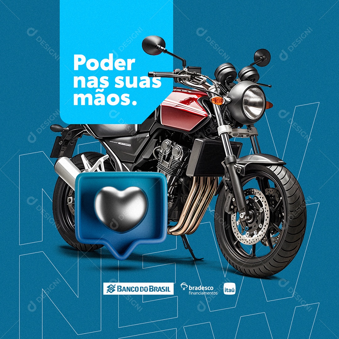 Concessionária Loja de Motos Poder nas suas Mãos Social Media PSD Editável