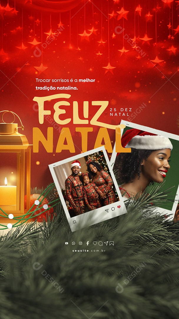 Story Feliz Natal Trocar Sorrisos é a Melhor Tradição Natalina Social Media PSD Editável