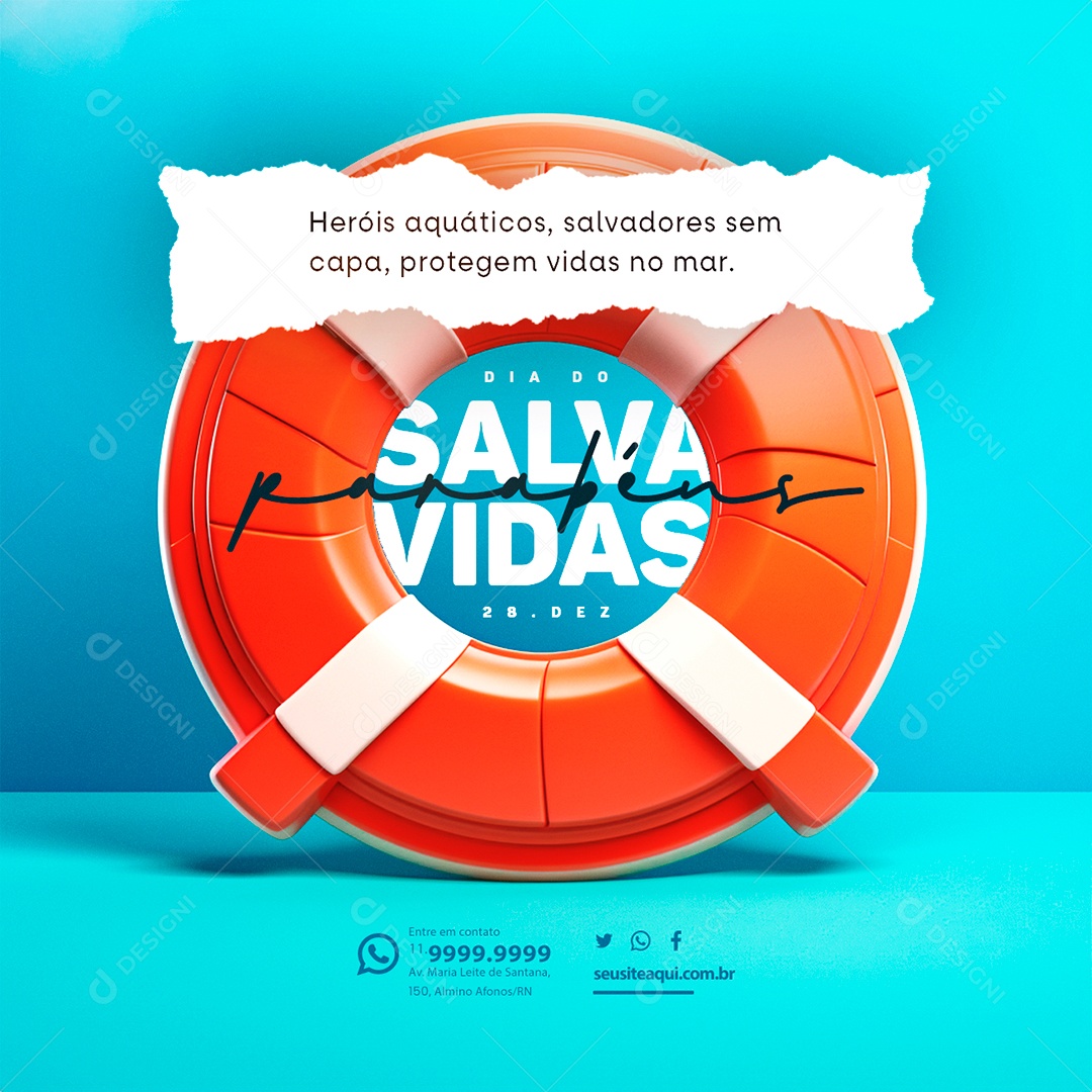 Day of the Saver Lives Aquatic Heroes Saviors Editable Social Media PSD