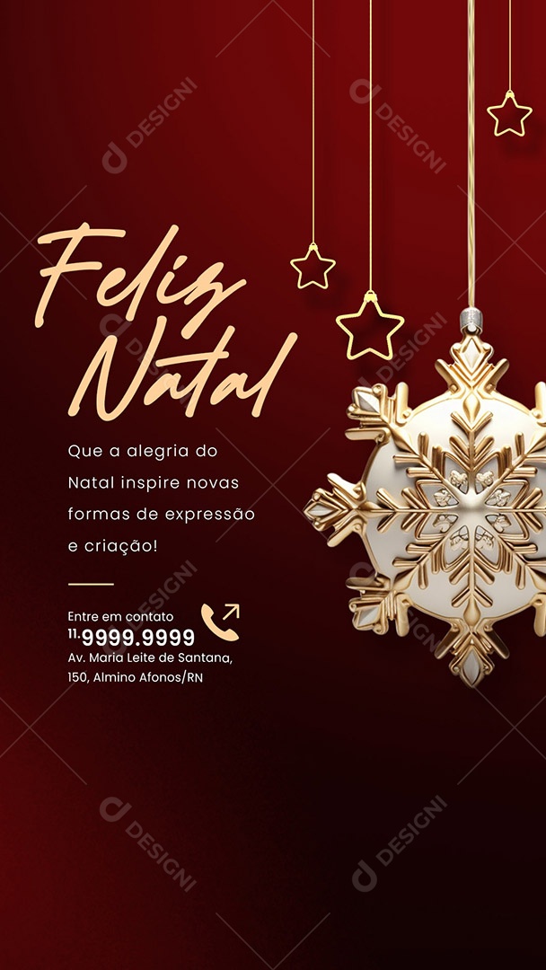 Story Feliz Natal 25 de Dezembro Social Media PSD Editável