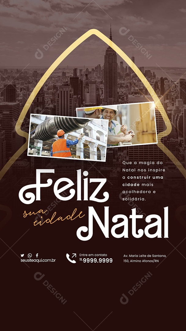 Story Prefeitura Feliz Natal Cidade Que a Magia do Natal nos Inspire a Construir uma Cidade mais Acolhedora Social Media PSD Editável