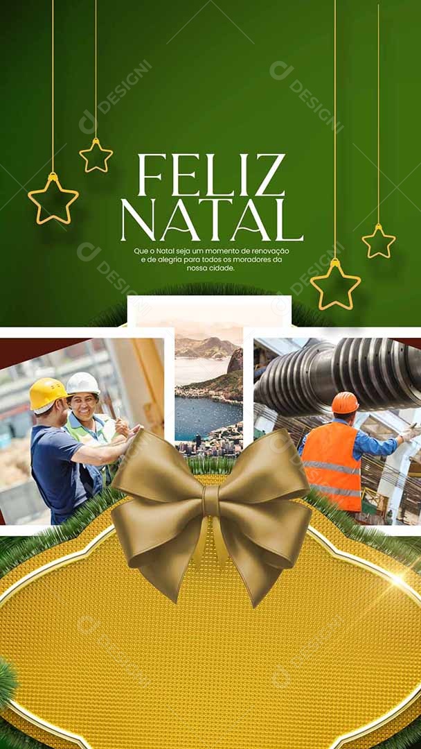 Story Feliz Natal Prefeitura Que o Natal Seja um Momento de Renovação e de Alegria Social Media PSD Editável