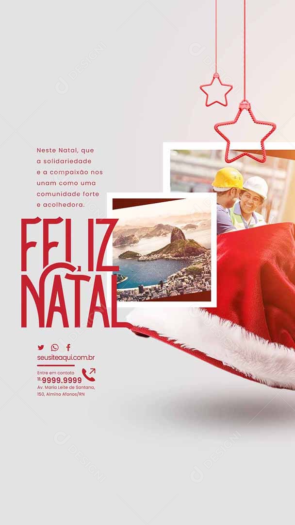 Story Feliz Natal Prefeitura Que a Solidariedade e a Compaixão nos Unam Como uma Comunidade Social Media PSD Editável